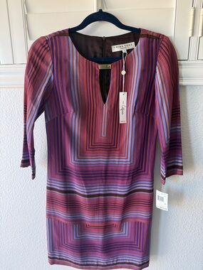 Trina Turk Silk Geometric Shift Dress